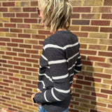 Waffle Stripe Pullover Sweater