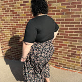 Plus Floral High Waist Dress