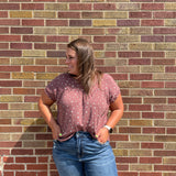 Plus Ditsy Floral Knit Top