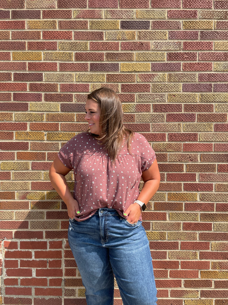 Plus Ditsy Floral Knit Top