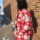 Plus Oversize Checkered Casual Shacket