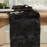 Black Faux Fur Table Runner 72”