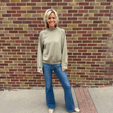 Double Brushed Mock Neck Pullover Top