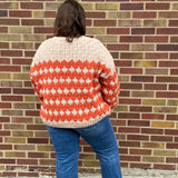 Plus Button Down Textured Sweater