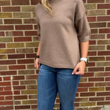 Soft Knit Short Sleeve Sweater Top