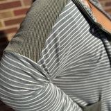 Plus Round Neck Striped Button Down Hoodie