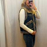 Denim Faux Fur Lined Vest