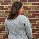 Contrasting Stripe Color Pullover