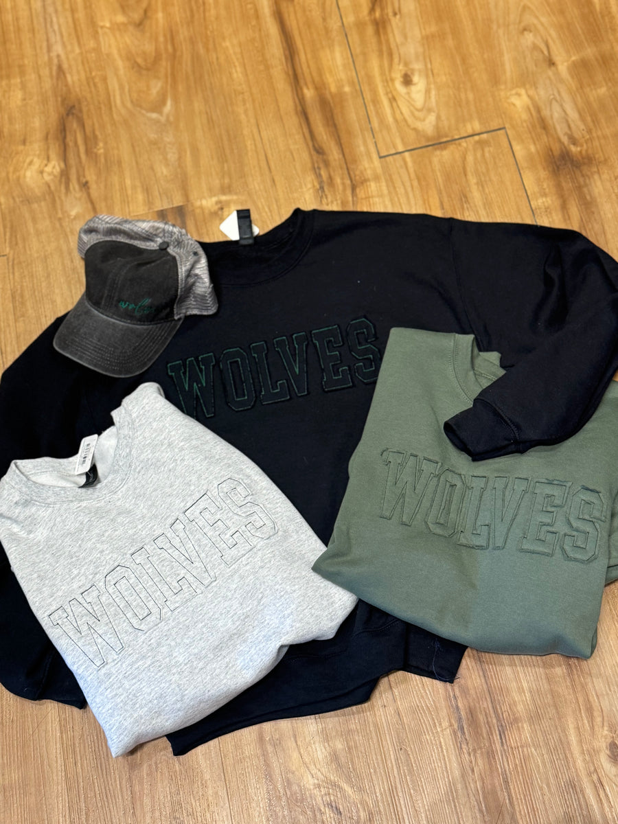 Green Applique Wolves Sweatshirt