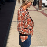Brushed Button Down Top w/Chest Pockets