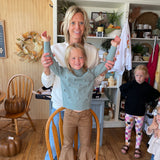 Girls Khaki Denim Double Ruffle Pants