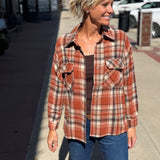 Brushed Button Down Top w/Chest Pockets
