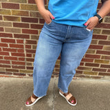 Super High Rise Barrel Leg Vervet Jeans