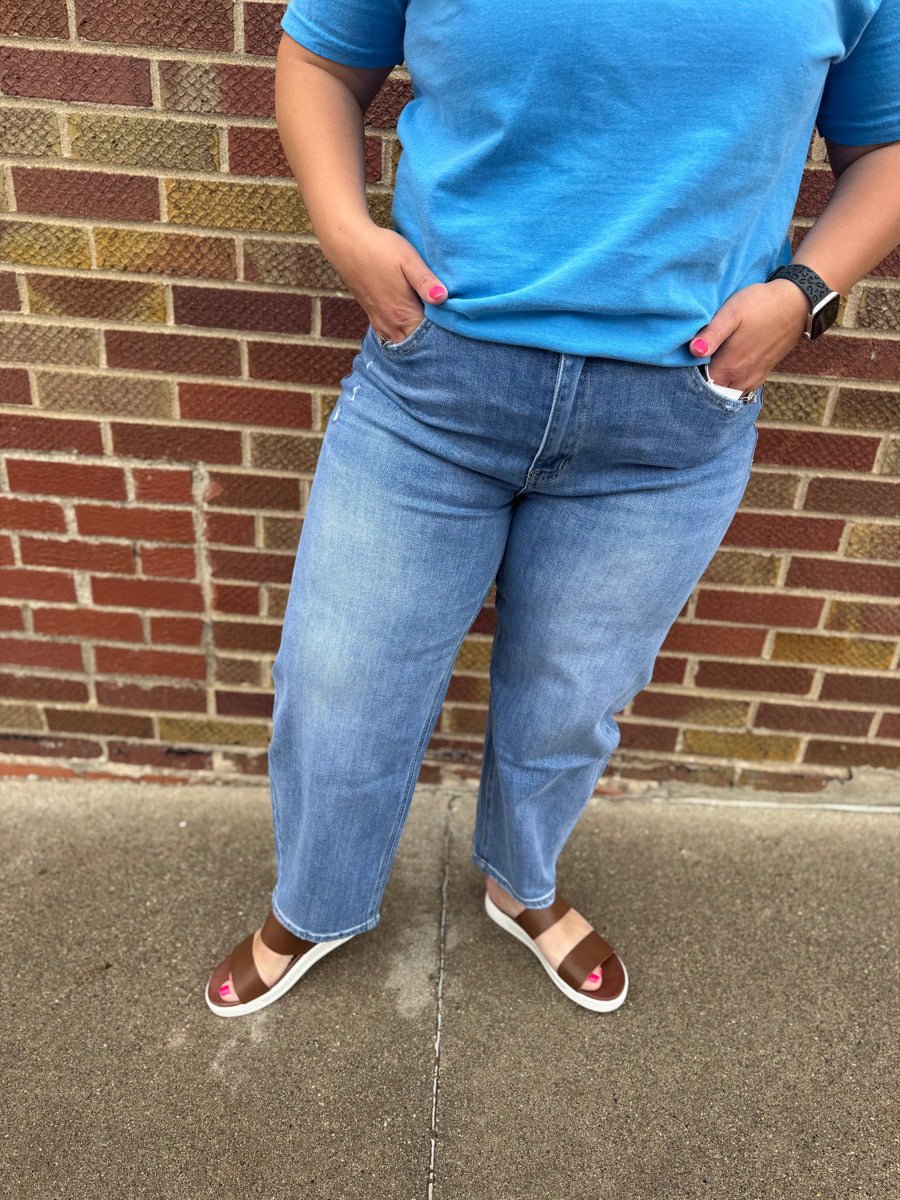 Super High Rise Barrel Leg Vervet Jeans