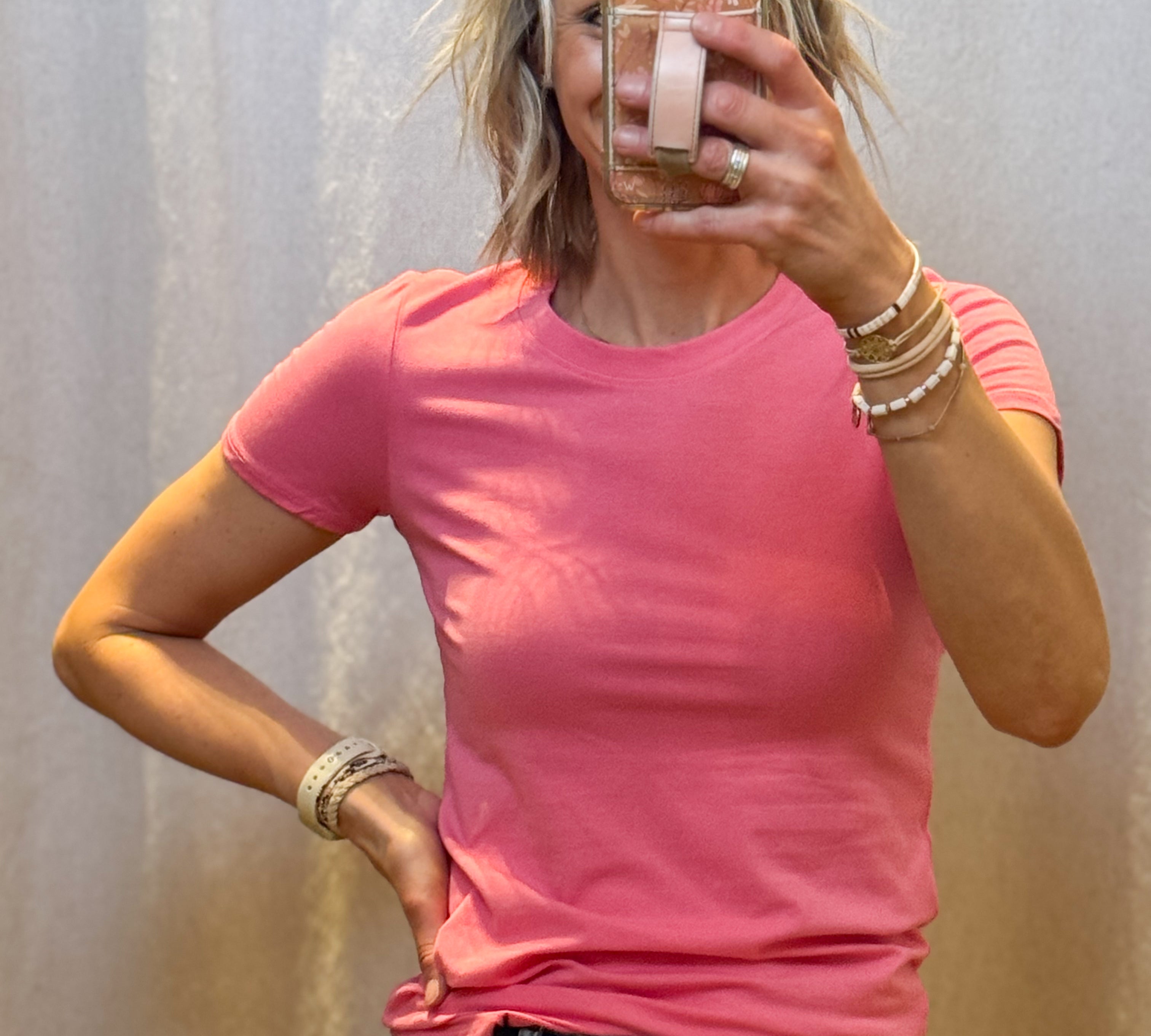 Crew Neck Short Sleeve Fitted Top
