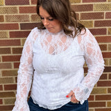 Plus Mesh Floral Print Top