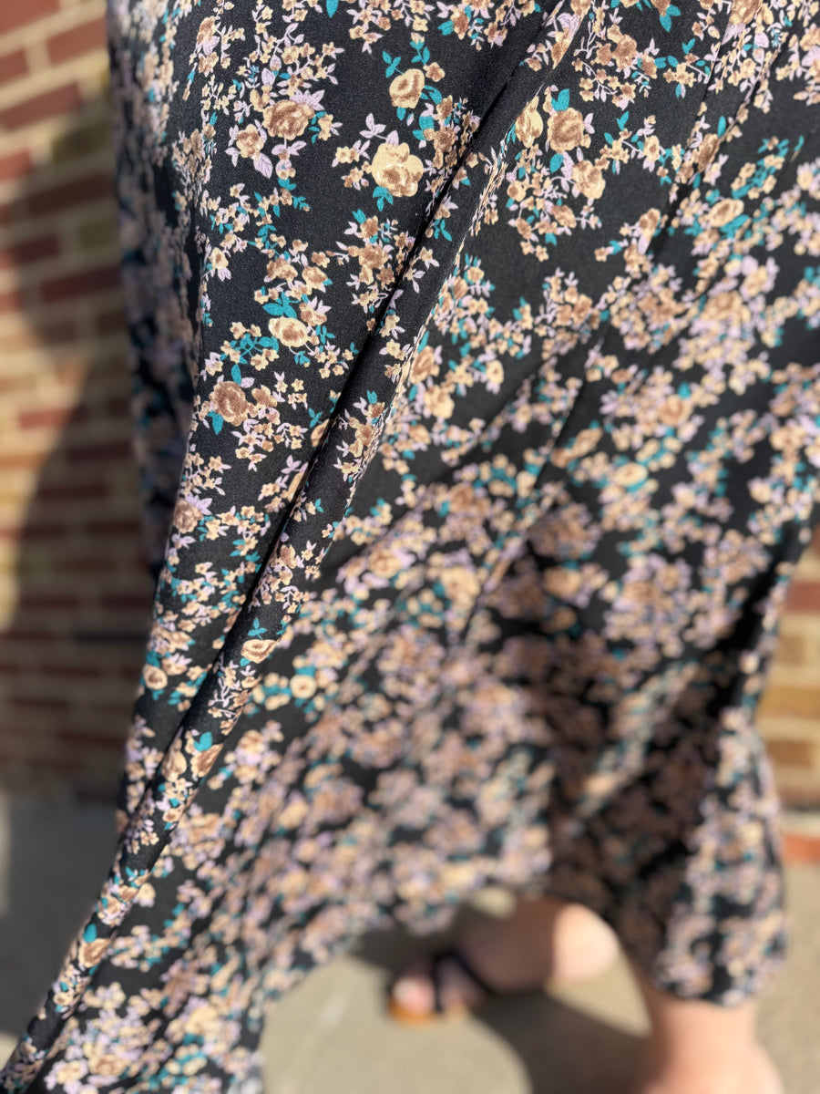 Plus Floral High Waist Dress