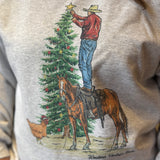 Cowboy w/Christmas Tree Crewneck
