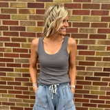 Scoop Neck Solid Tank