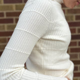 Ribbed Mock Neck Pullover Sweater