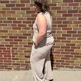 Wide Leg Pant w/Ribbed Hem