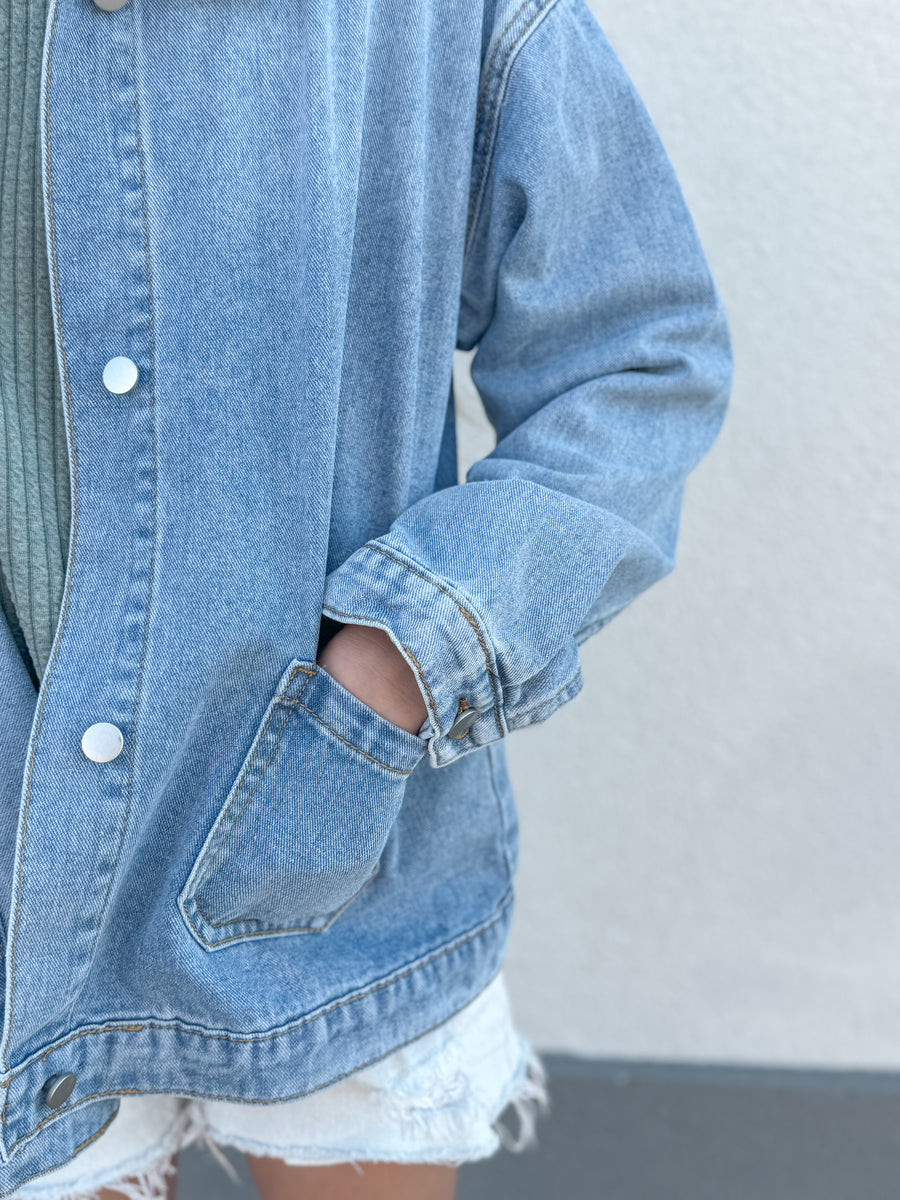 Girls Patch Pocket Denim Jacket