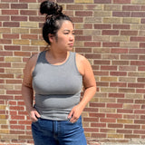 Round Neck Ribbed Tank Top