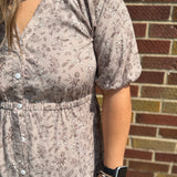 Taupe Floral Maxi Dress