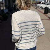Ribbed Striped Pullover Sweater