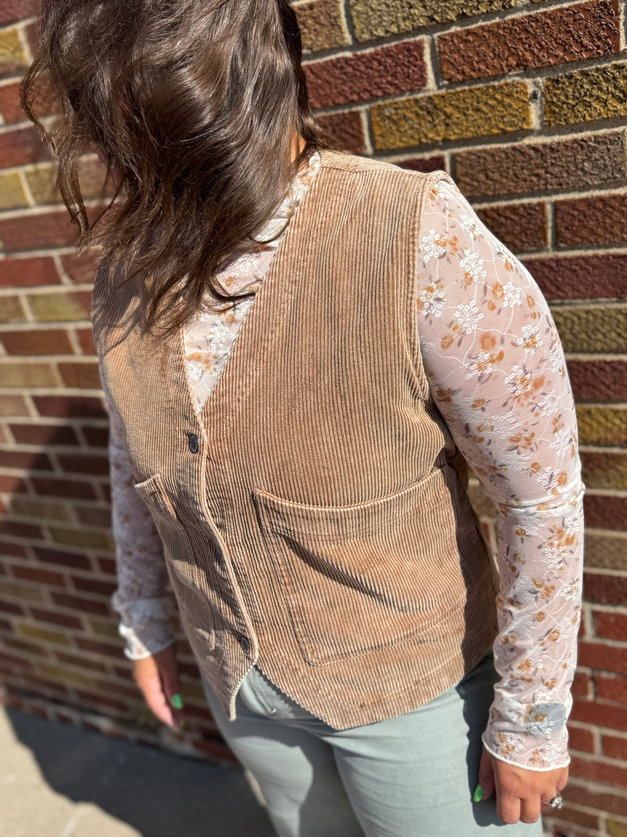 Camel Corduroy Vest