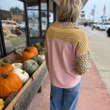 Daisy Stripe Contrast Pullover Top