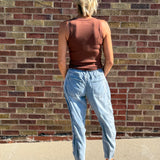 Denim Cropped Barrel Pants