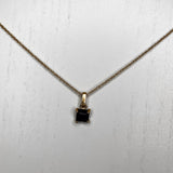 16" Jet Square Necklace