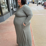 Plus Basic Long Sleeve Maxi Dress