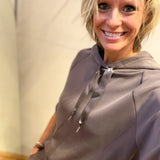 Soft Hooded Top w/Satin Tie