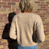 Front Bottom Slit Crew Neck Sweater Top