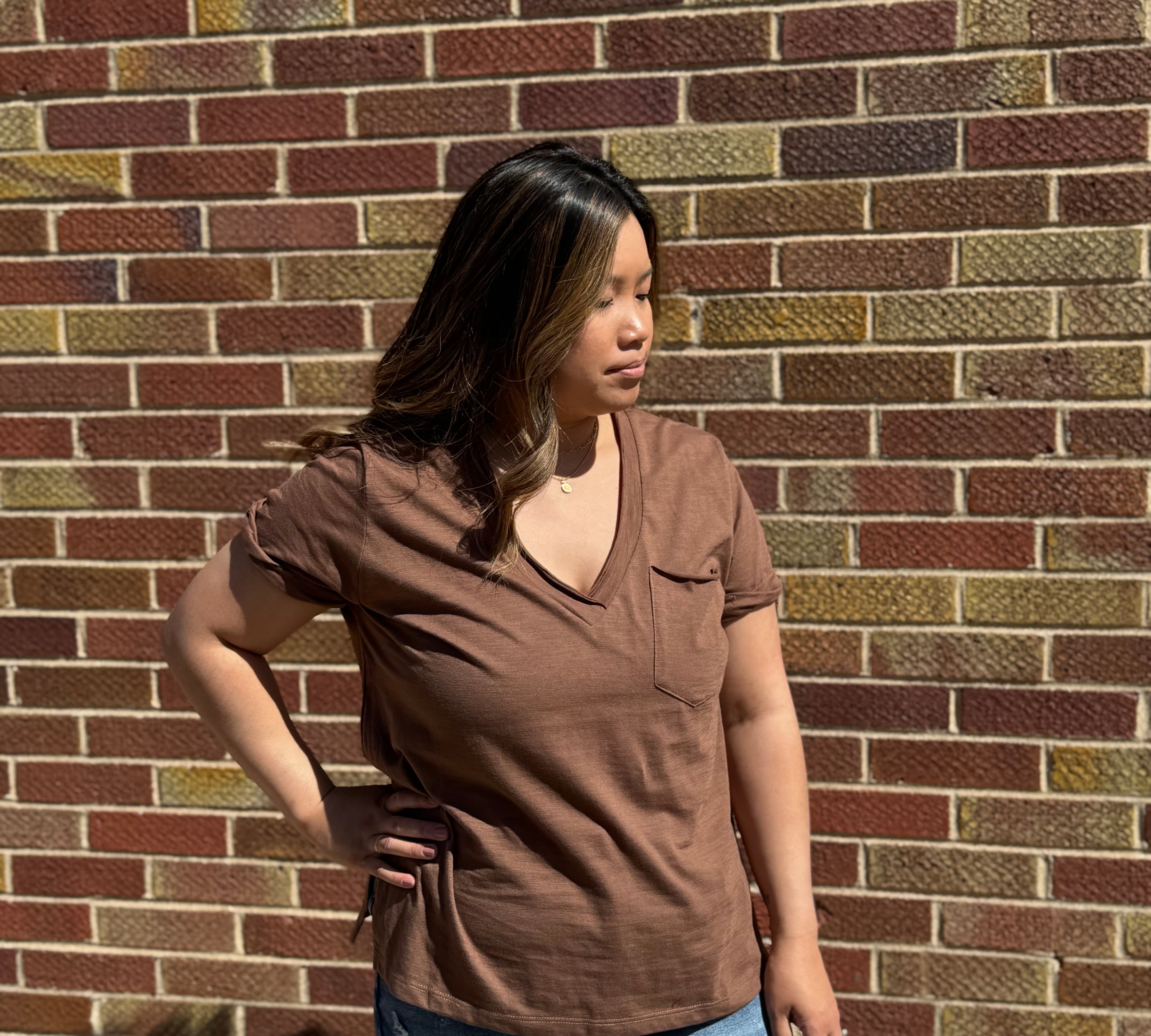 Zoie V-Neck Short Sleeve Top