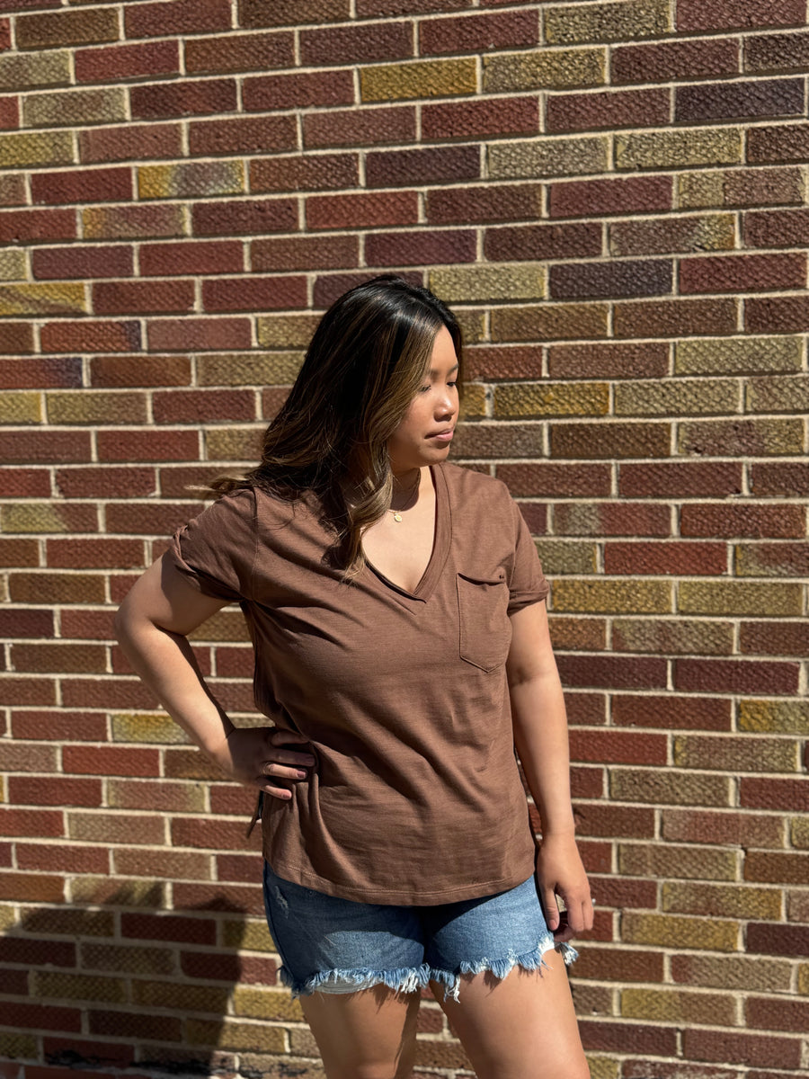 Zoie V-Neck Short Sleeve Top