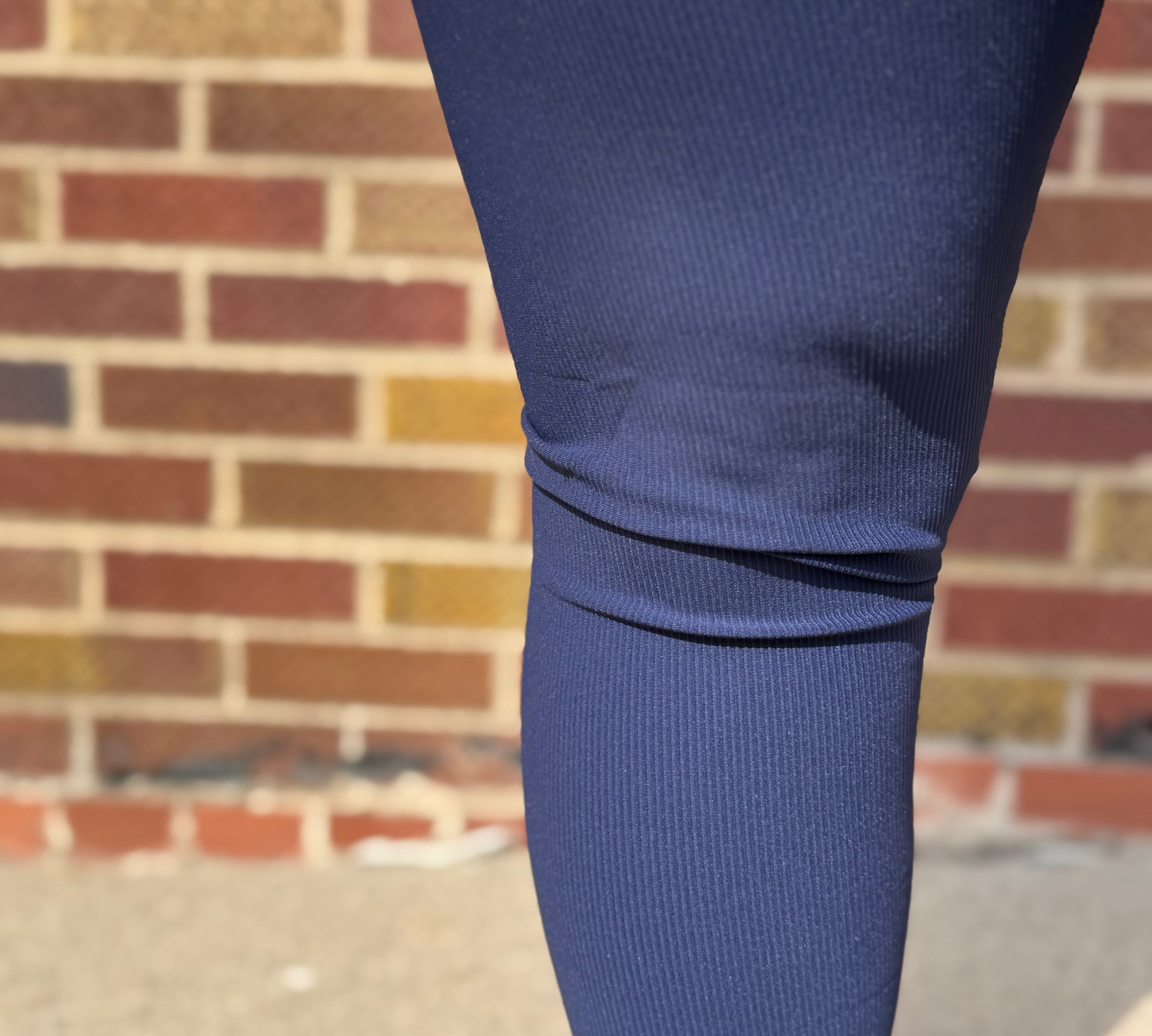 Plus Nylon Ribbed Leggings
