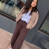 Modal Scuba Cropped Wide Leg Pant