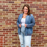 Plus Sweater Sleeve Quilted Jacket