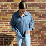 Mineral Washed Polo Sweatshirt