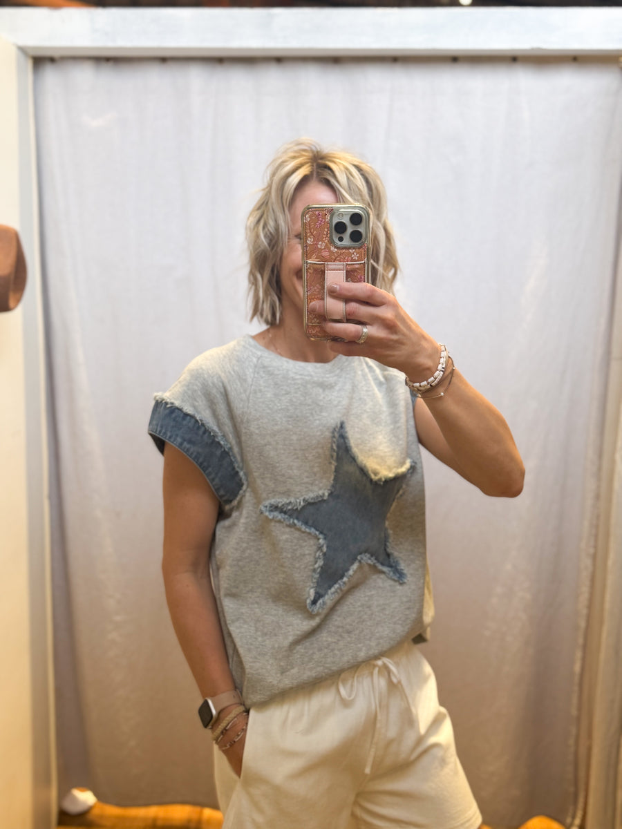 Denim French Terry w/Star Top