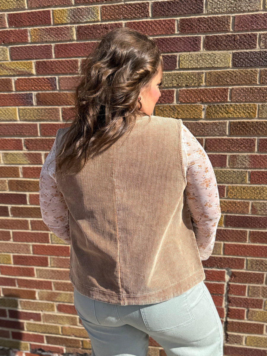 Camel Corduroy Vest