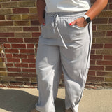 Plus Relaxed Stripe Barrel Pants w/Pockets