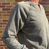 Lace Patchwork Mineral Wash Sweatshirt