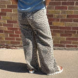 Leopard Wide Leg Denim Pants