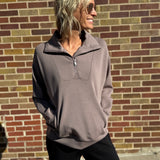 Modal Poly Quarter Zip Funnel Neck Pullover