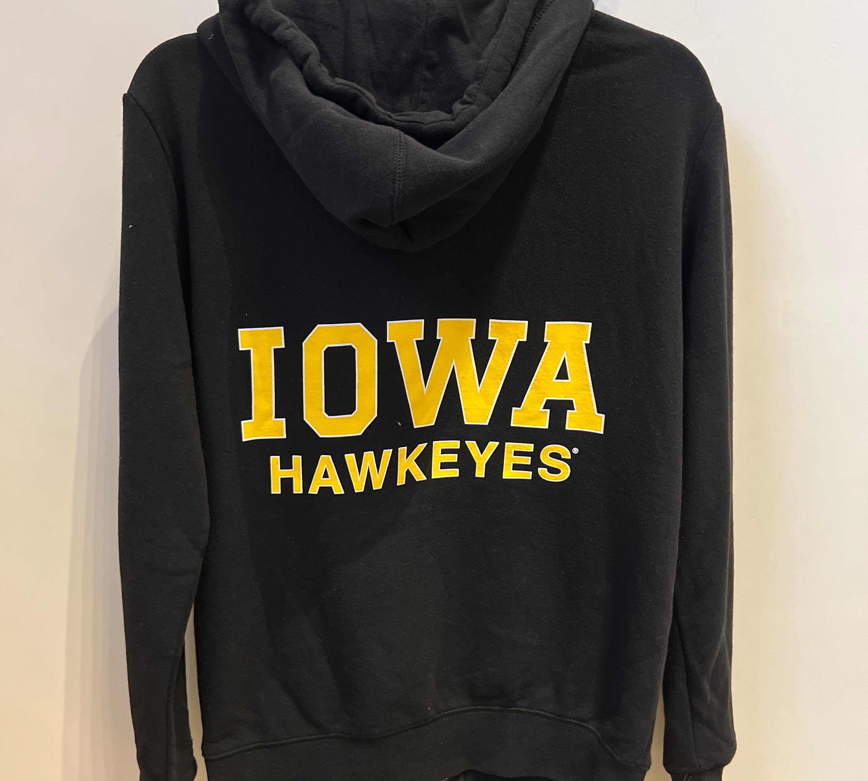 Black Iowa Hawkeyes Zip Up Hoodie