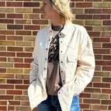 Off White Oversized Denim Shirt